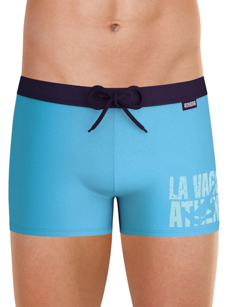 Boxer de bain homme Waves Bleu turquoise - Kiabi