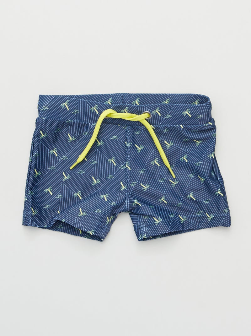 Boxer de bain imprimé 'palmiers' bleu marine - Kiabi