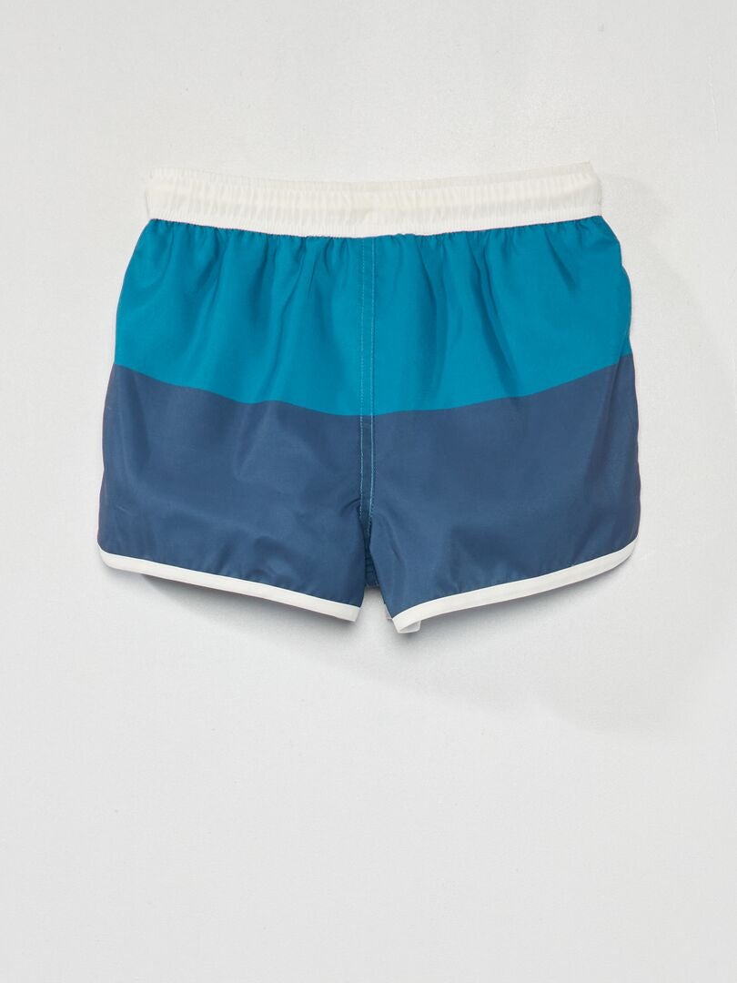 Boxer de bain tricolore Bleu - Kiabi