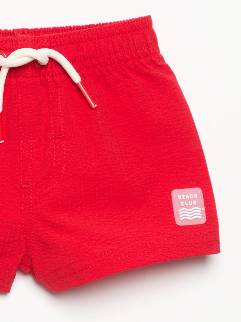 Boxer de bain uni Rouge - Kiabi