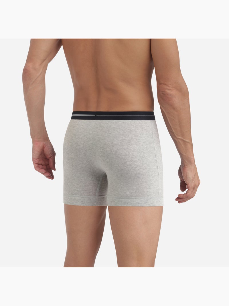 Boxer en coton modal Icons Essentiel Gris chiné - Kiabi
