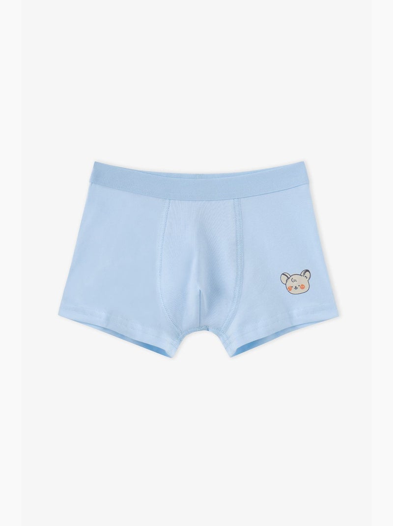 Boxer enfant cute animals en coton penti Bleu ciel - Kiabi