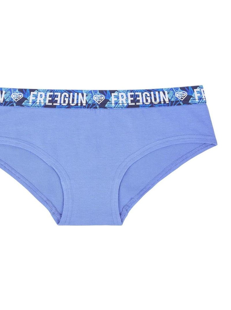 Boxer femme en Coton Bio Feuillage Freegun Bleu - Kiabi