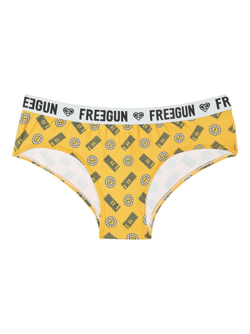 Boxer femme Fleur Freegun Orange - Kiabi