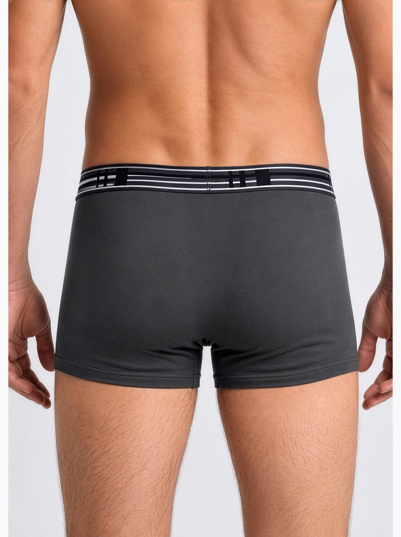 Boxer fermé coton stretch - lot de 2 - afibel Gris - Kiabi