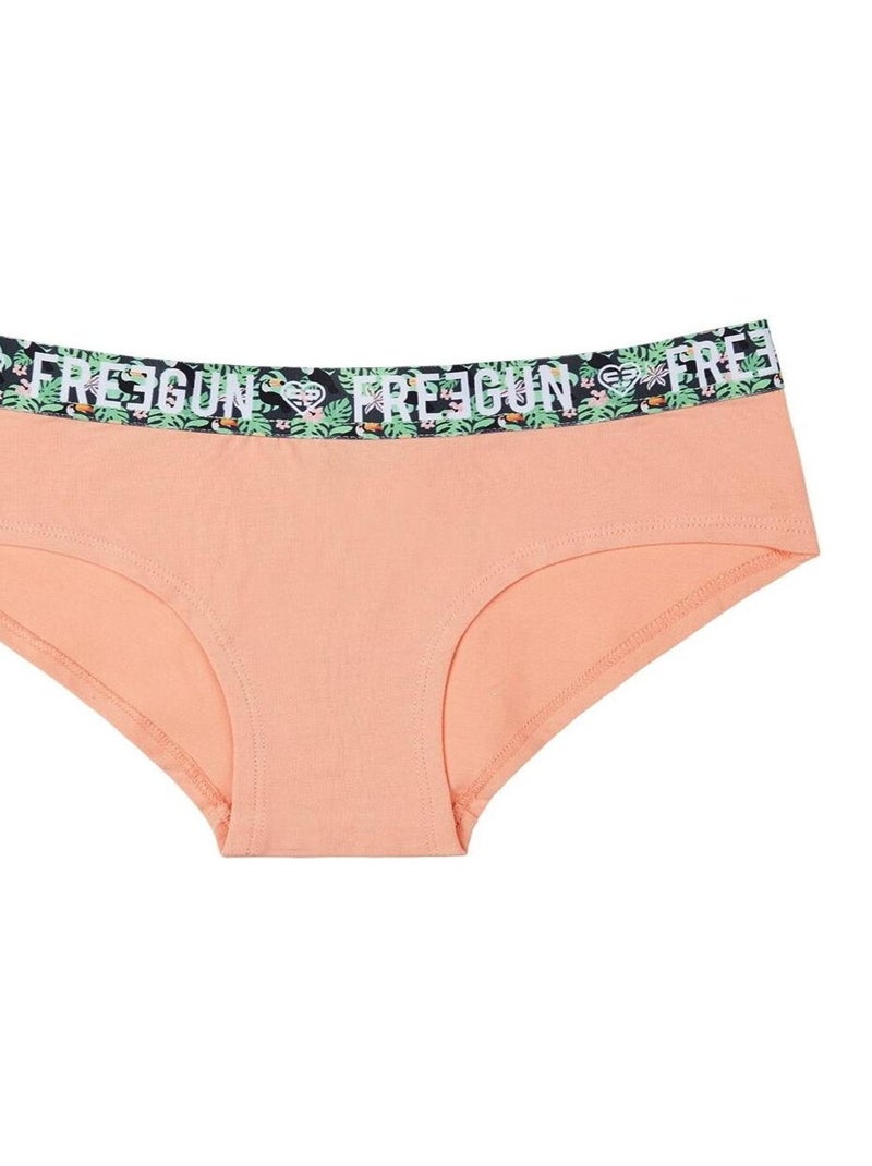 Boxer fille en coton Uni Freegun Orange - Kiabi