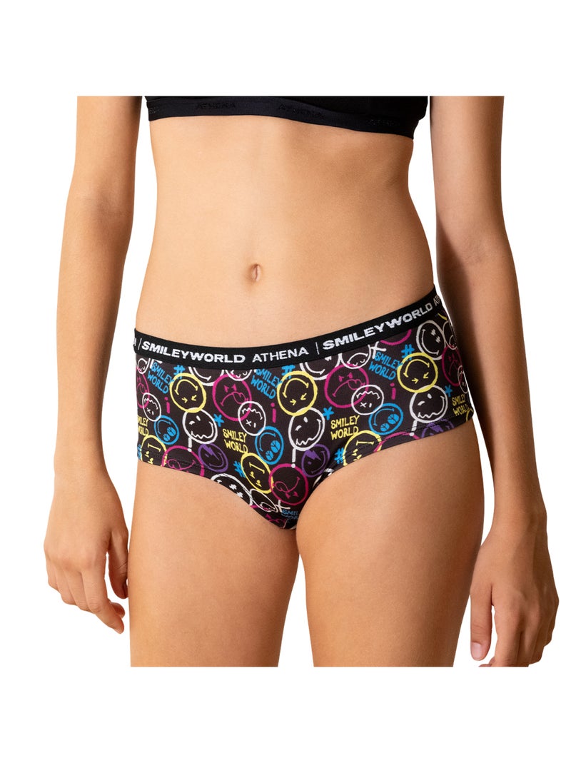 Boxer fille SmileyWorld® I Athena Noir Multicolore - Kiabi