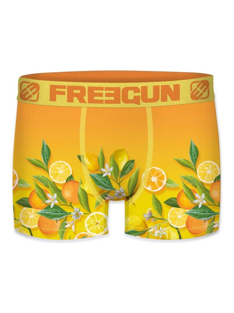Boxer garçon Flower Power Citron Freegun Orange - Kiabi