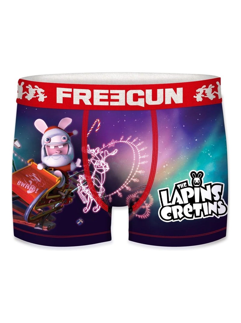 Boxer garçon Lapins Crétins Christmas Freegun Violet - Kiabi