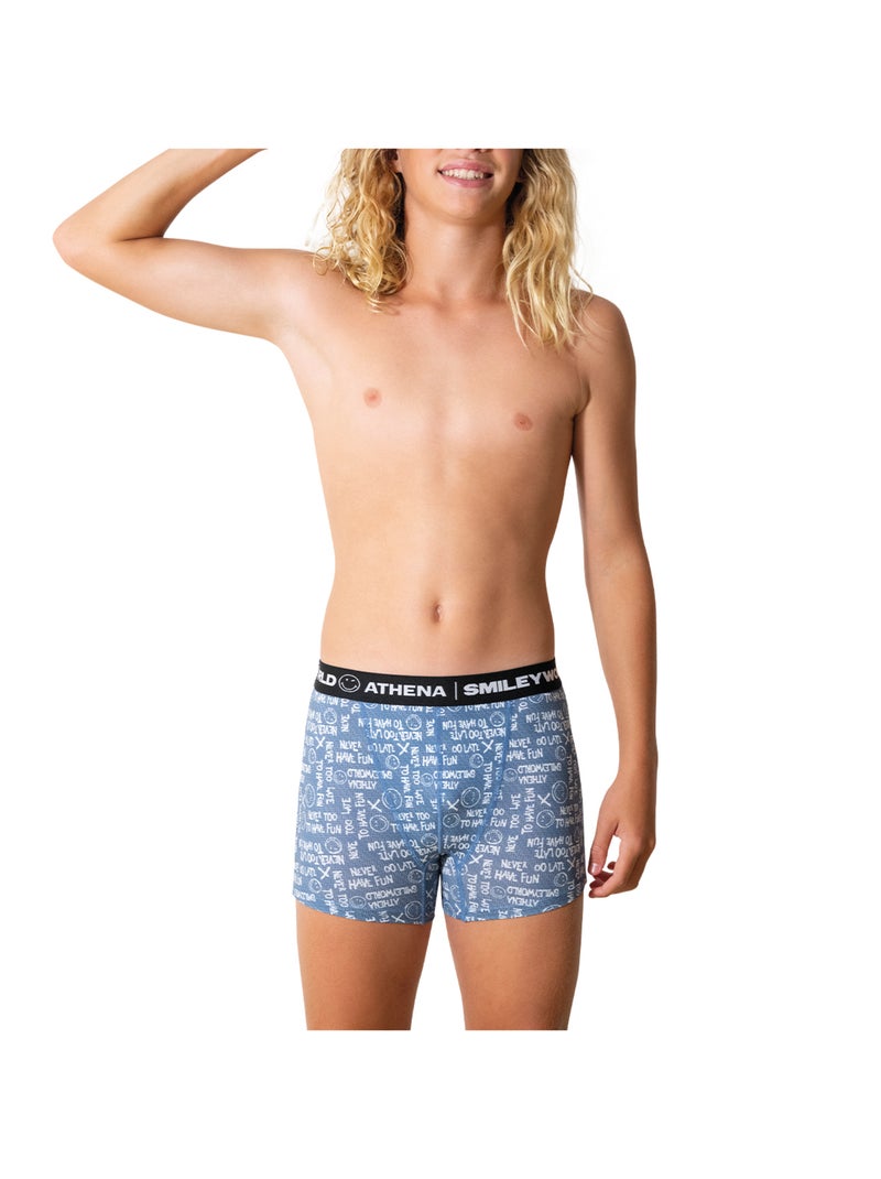 Boxer garçon SmileyWorld® I Athena Bleu jean - Kiabi