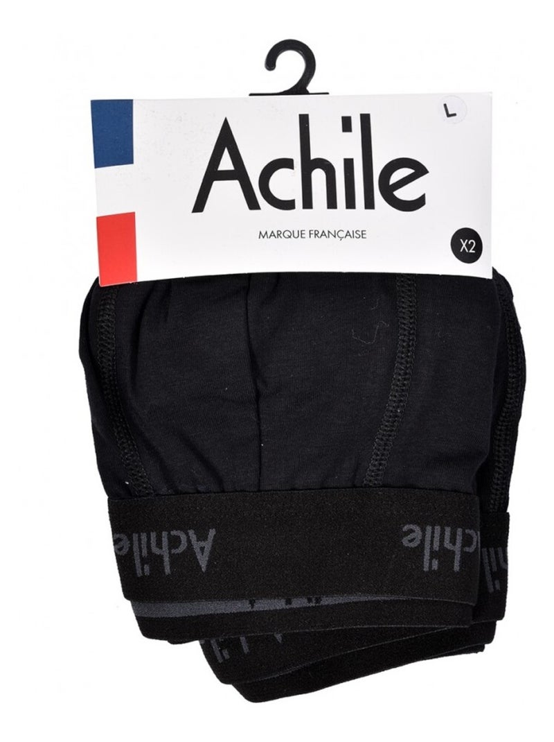 Boxer Homme ACHILE Ultra confort Qualité Française - Pack de 4 Noir - Kiabi