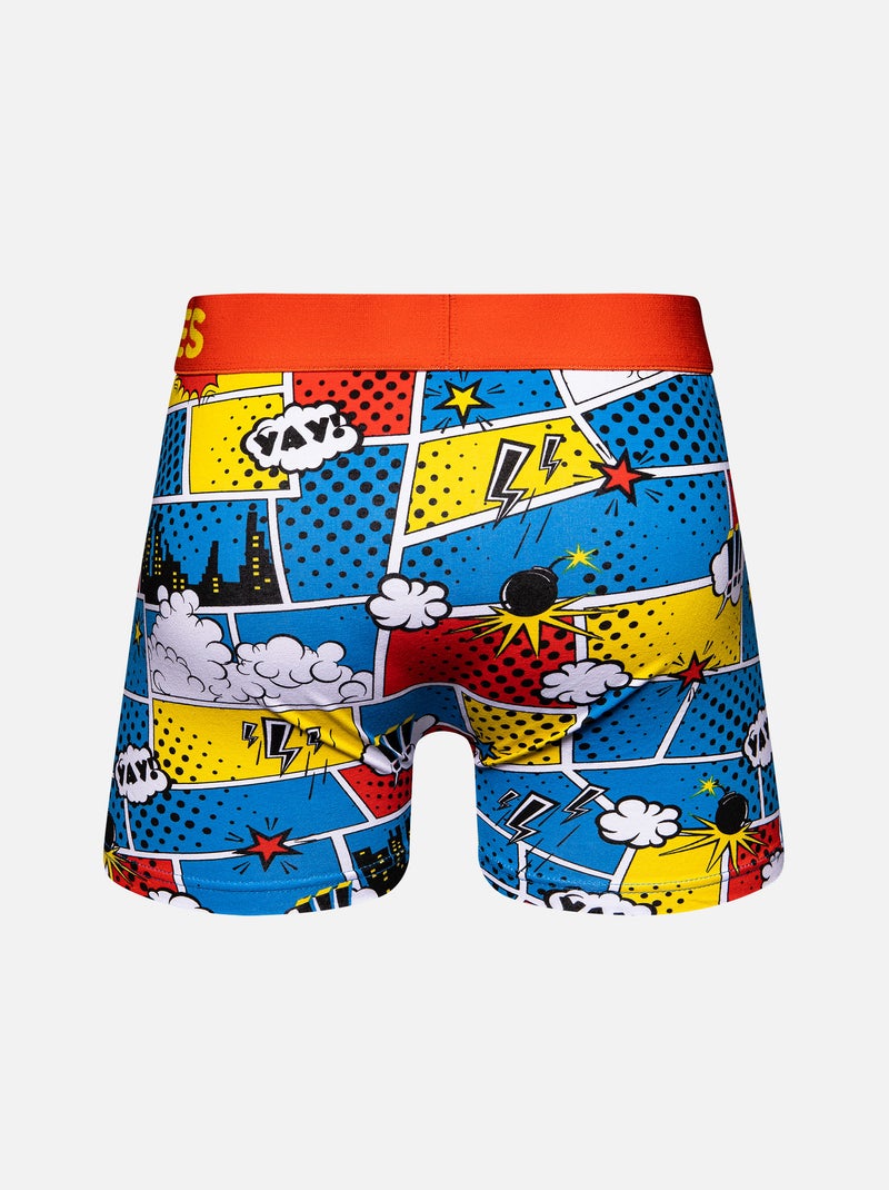Boxer Homme Bandes Dessinées Blanc Rouge Bleu - Kiabi