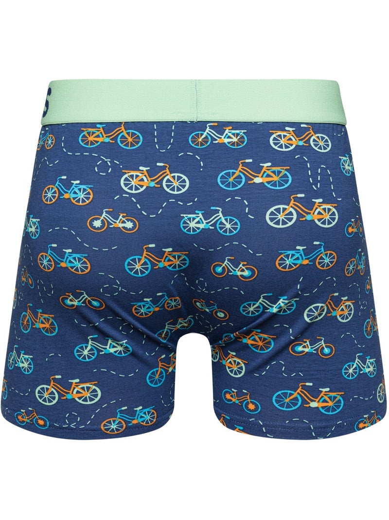 Boxer Homme Bicyclettes Oranges Bleu - Kiabi