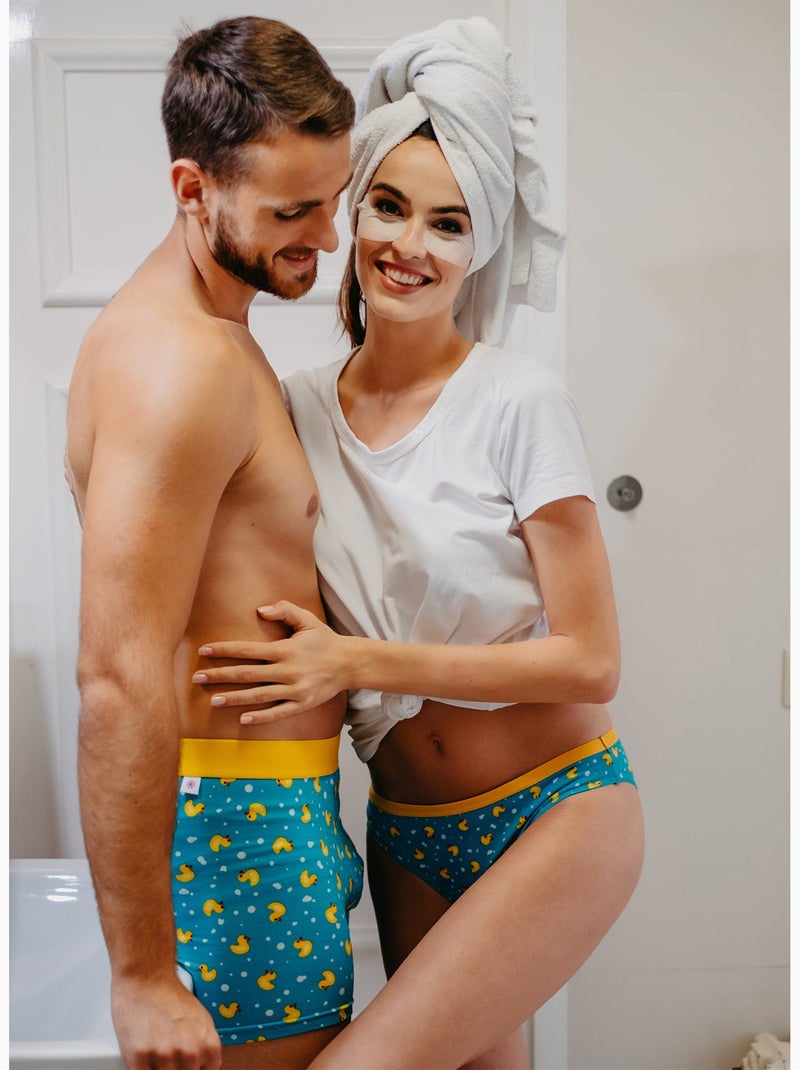 Boxer Homme Canards de Bain Turquoise - Kiabi