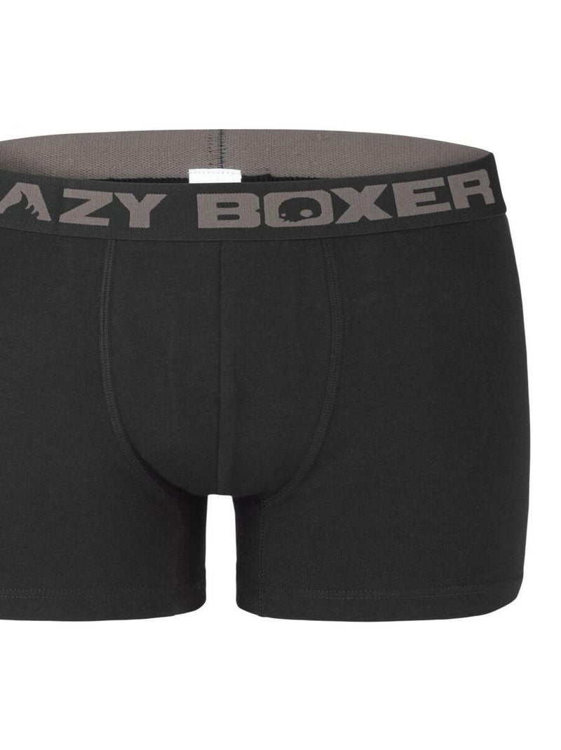 Boxer homme coton Bio Gots Heart Crazy Boxer Noir - Kiabi