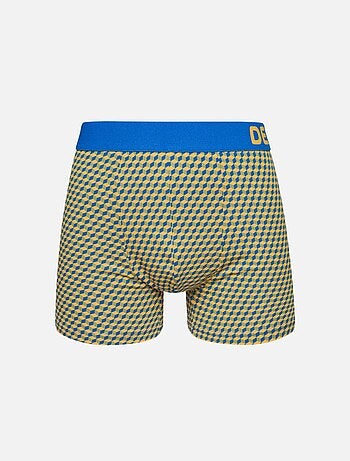 Boxer Homme Dedoles Motif Jacquard Bleu & Jaune