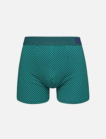 Boxer Homme Motif Jacquard Bleu & Vert