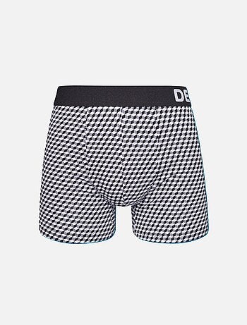 Boxer Homme Motif Jacquard Noir & Blanc