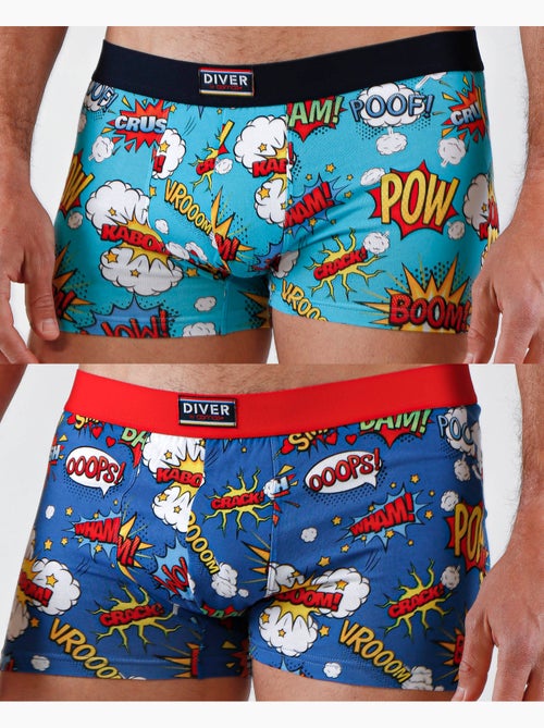 Boxer homme DIVER Comic (boîte de 2) - Kiabi