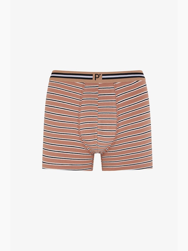 Boxer homme ember à rayures penti Camel - Kiabi