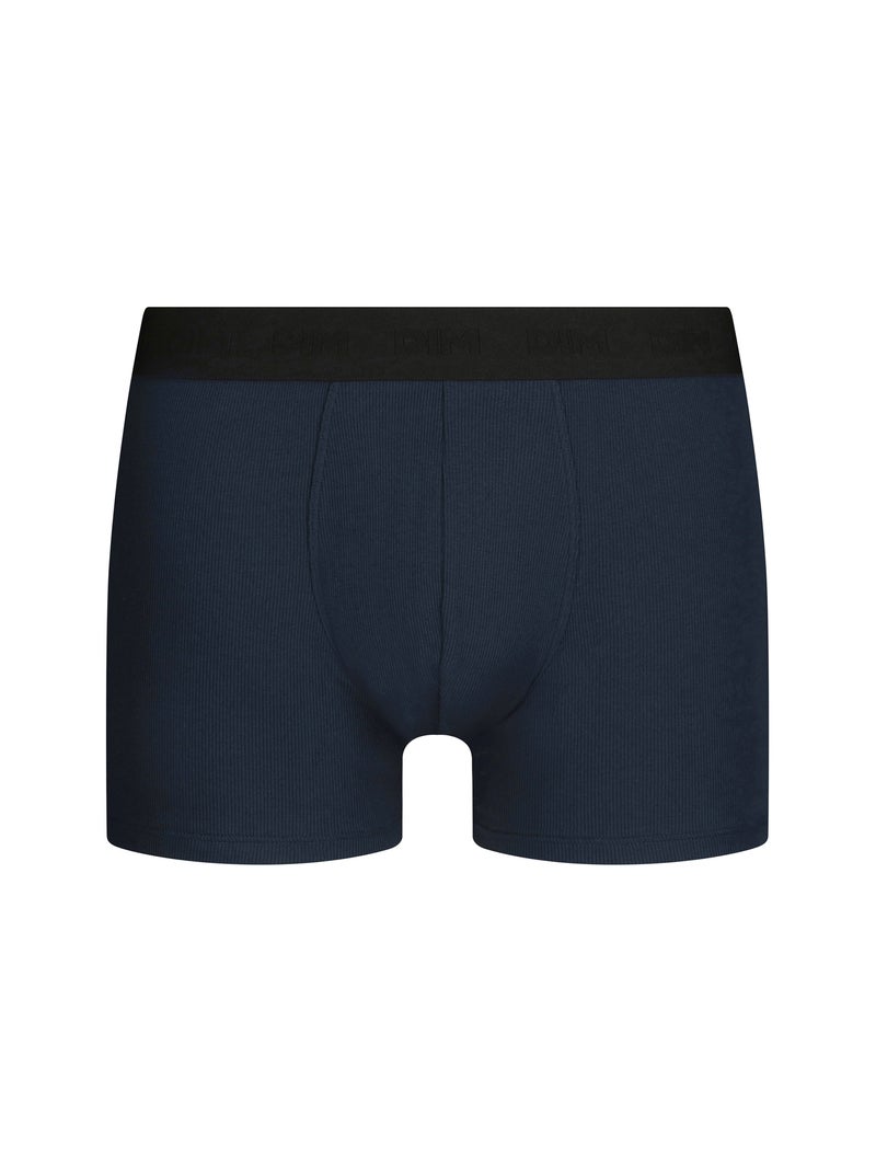 Boxer homme en coton modal côtelé Elegant Bleu nuit - Kiabi