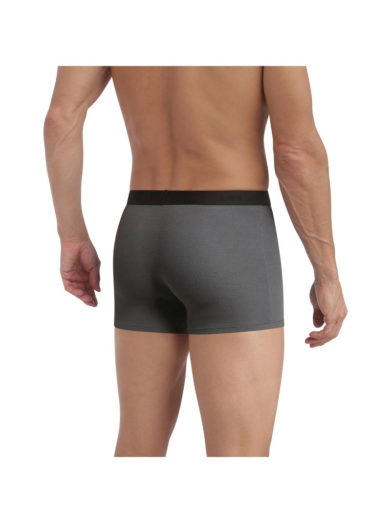 Boxer homme en coton modal côtelé Elegant Gris métalique - Kiabi