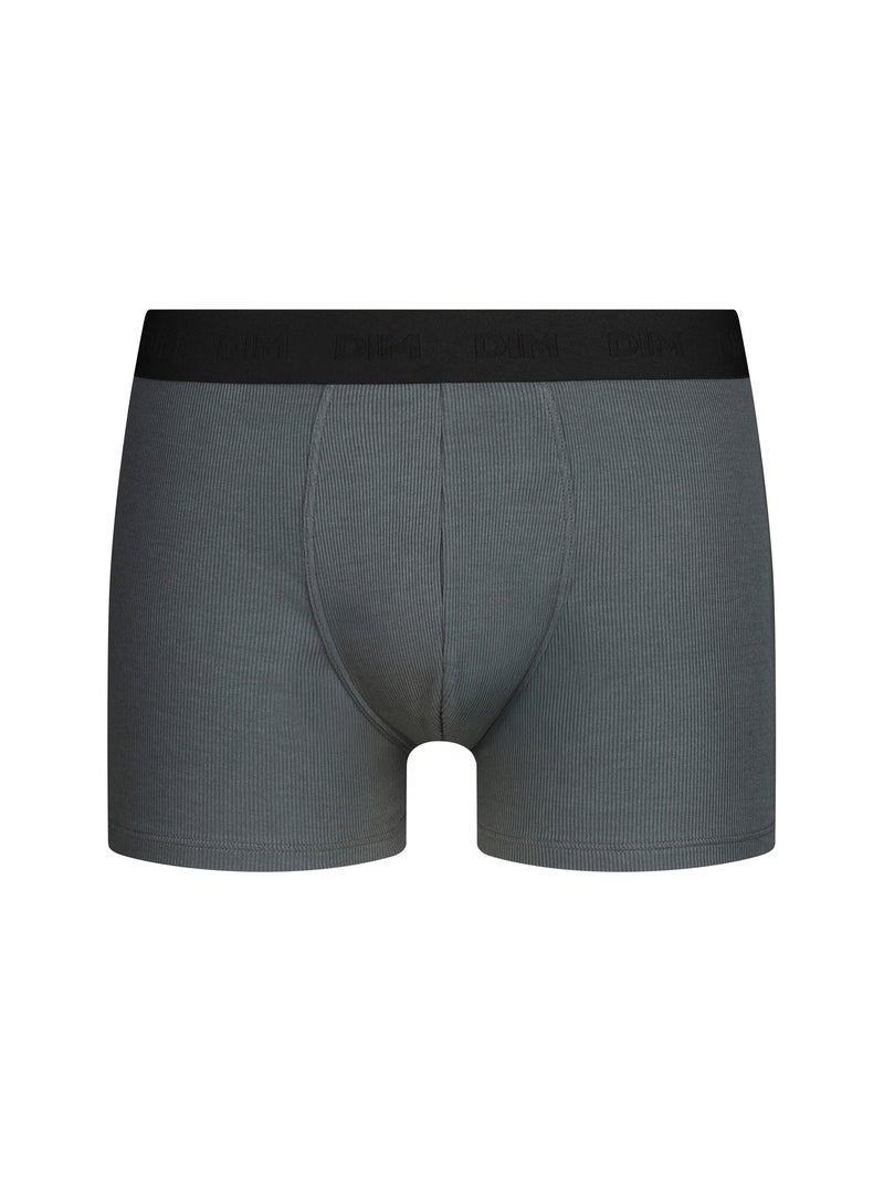 Boxer homme en coton modal côtelé Elegant Gris métalique - Kiabi
