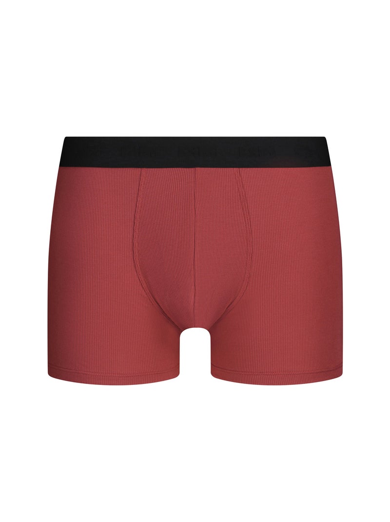 Boxer homme en coton modal côtelé Elegant Rouge - Kiabi