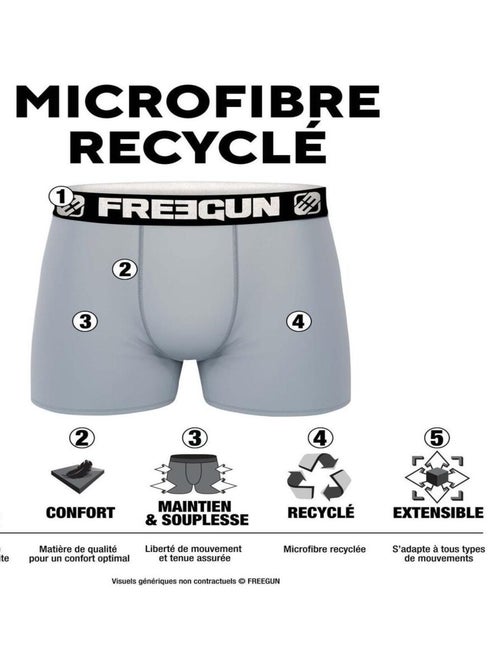 Boxer homme en polyester recyclé Animal Savage Lion Freegun - Kiabi