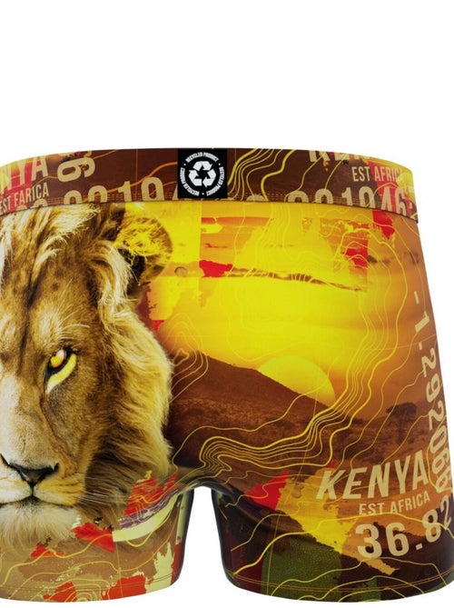 Boxer homme en polyester recyclé Animal Savage Lion Freegun - Kiabi