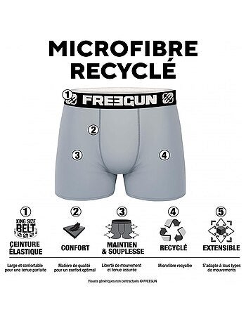 Boxer homme en polyester recyclé Savage Animals Eagle Freegun
