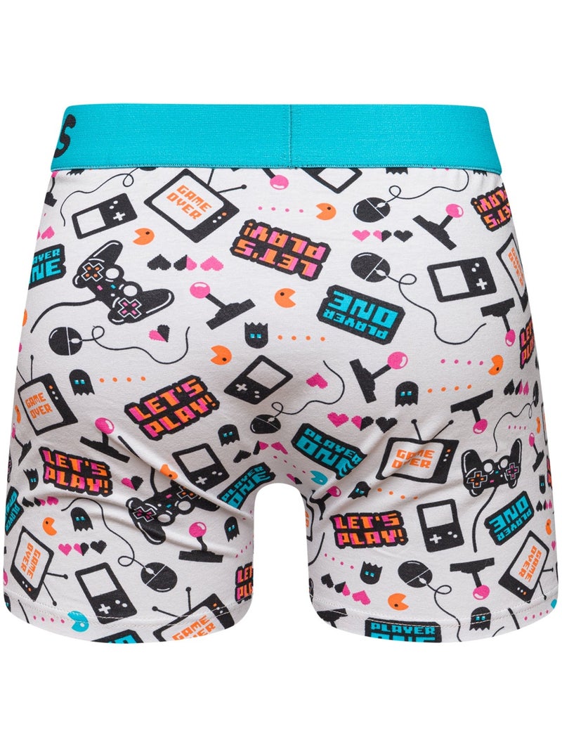 Boxer Homme Gamer Blanc - Kiabi