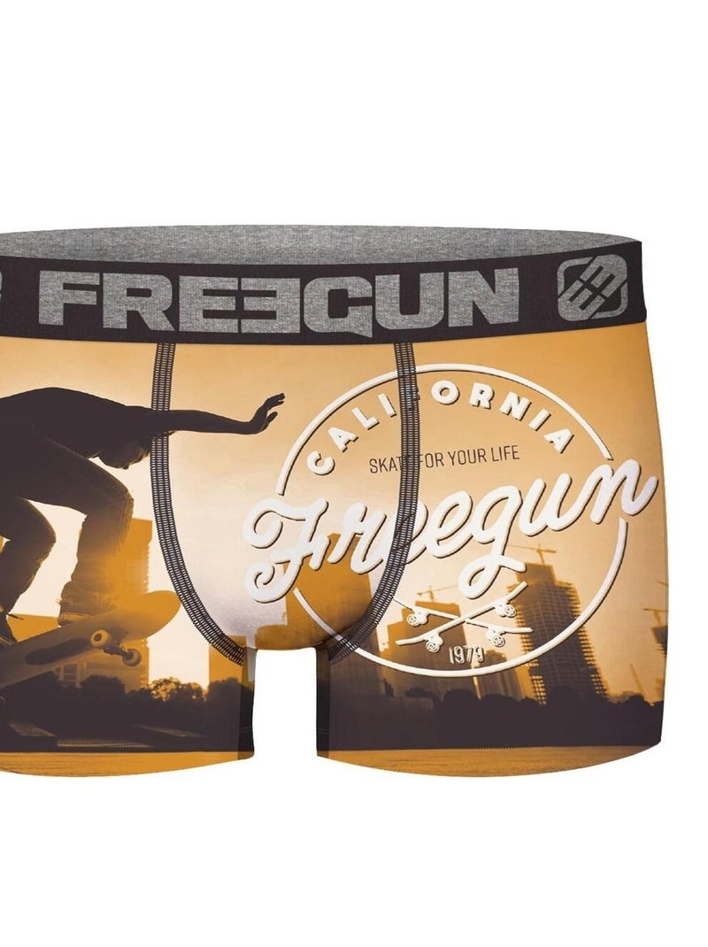 Boxer homme Jean and Skate Skate One Freegun Orange - Kiabi