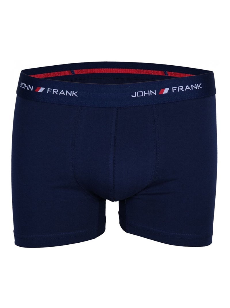 Boxer Homme JOHN FRANK  - Pack de 3 Blanc Bleu marine Blanc - Kiabi