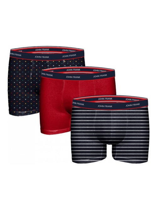 Boxer Homme JOHN FRANK  - Pack de 3 - Kiabi