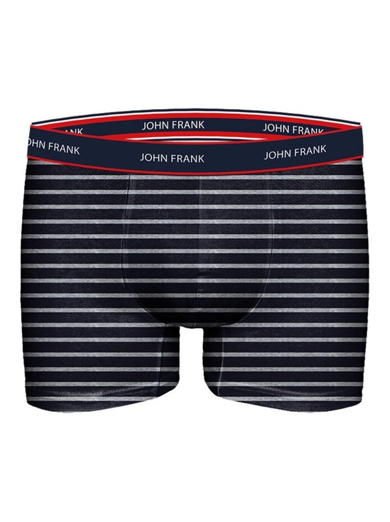 Boxer Homme JOHN FRANK  - Pack de 3 Bleu marine - Kiabi
