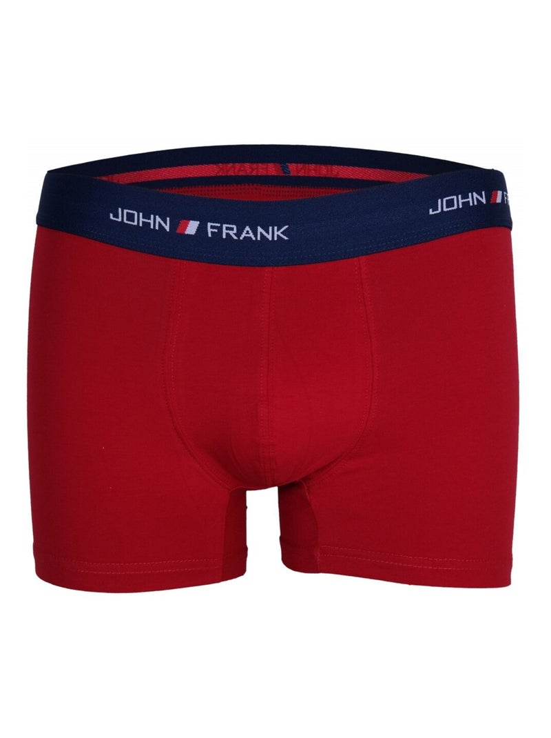 Boxer Homme JOHN FRANK  - Pack de 3 Bleu Rouge Bleu - Kiabi