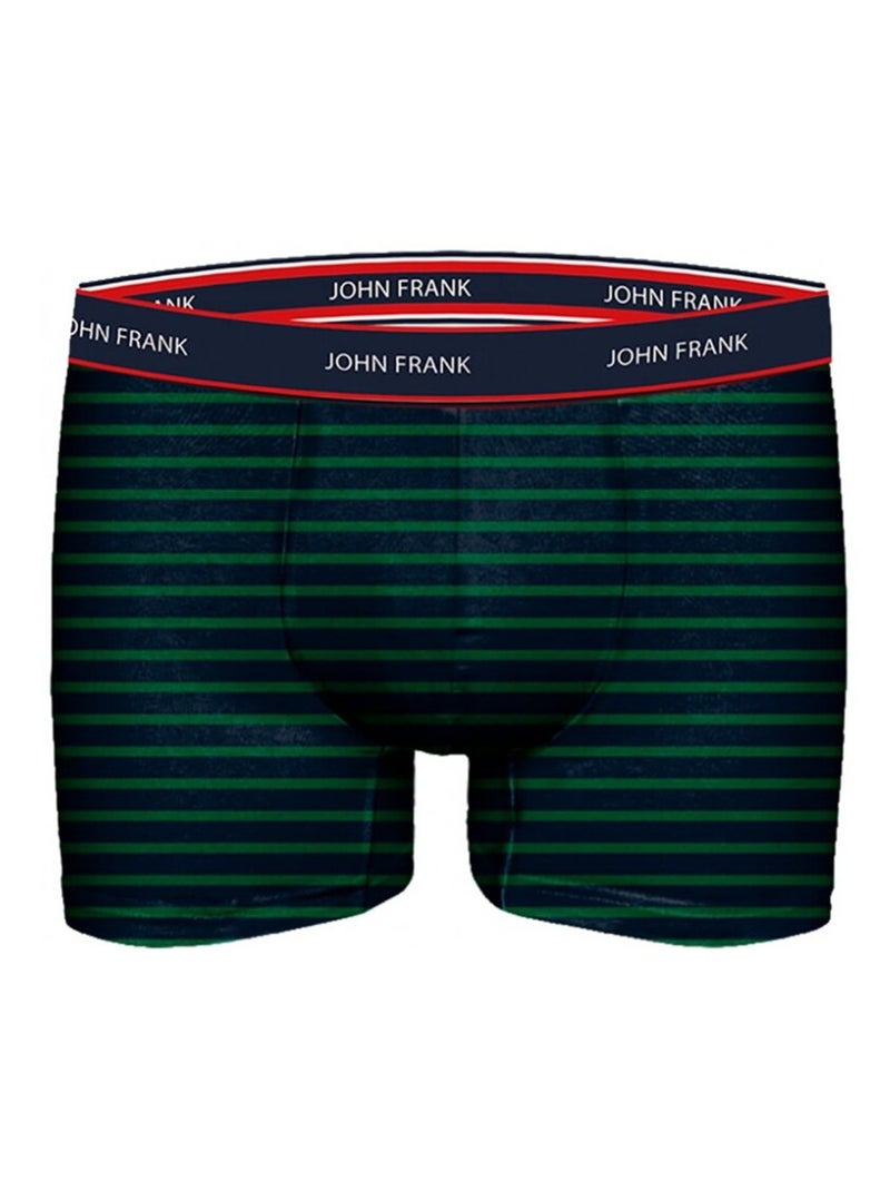 Boxer Homme JOHN FRANK  - Pack de 3 Bleu Vert Bleu - Kiabi