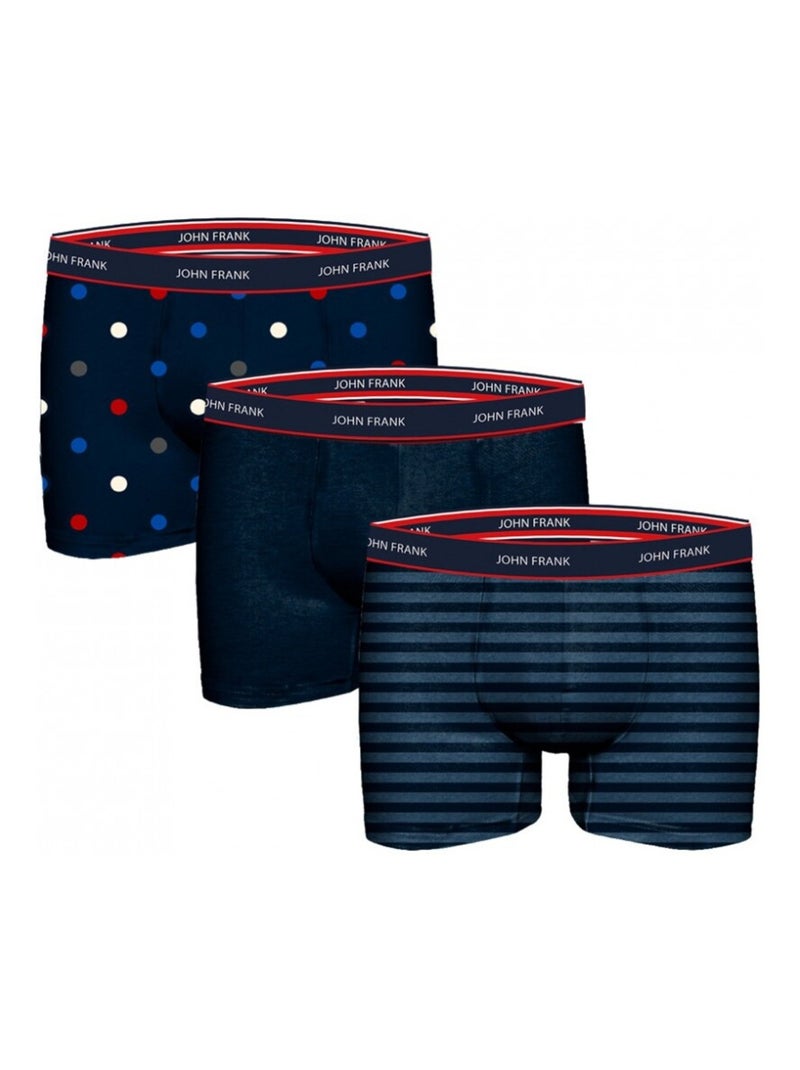 Boxer Homme JOHN FRANK  - Pack de 3 Multicolore - Kiabi