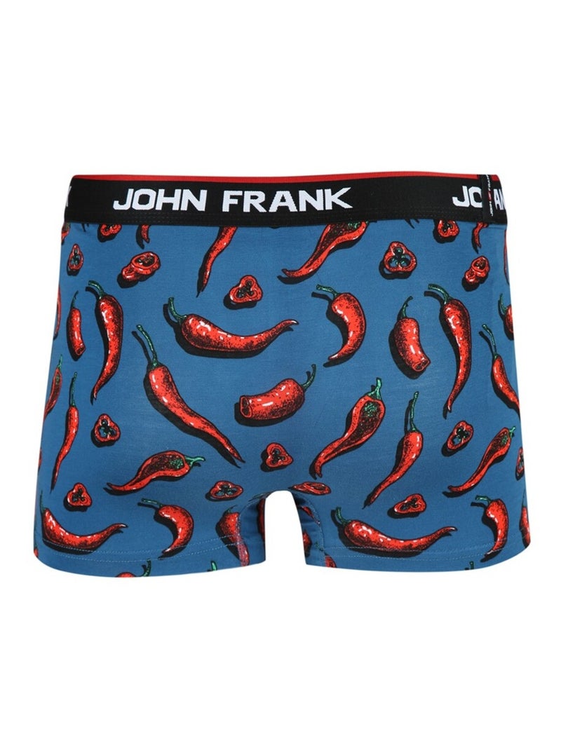 Boxer Homme JOHN FRANK Bleu Rouge - Kiabi