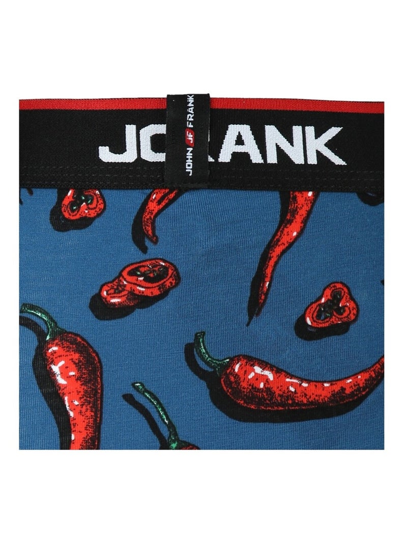 Boxer Homme JOHN FRANK Bleu Rouge - Kiabi
