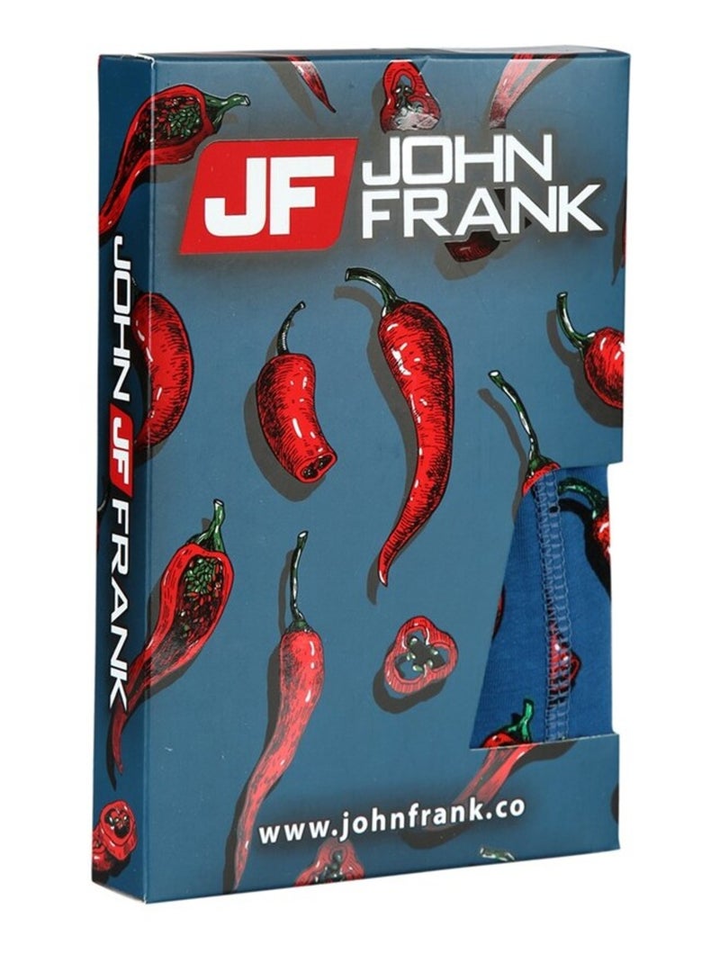 Boxer Homme JOHN FRANK Bleu Rouge - Kiabi