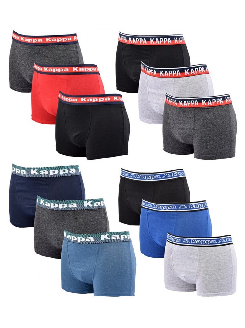 Boxer homme KAPPA - Pack de 12 Blanc Multicolore Gris - Kiabi