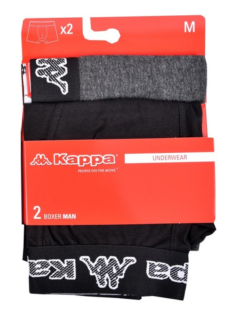 Boxer homme KAPPA - Pack de 2 gris anthracite - Kiabi