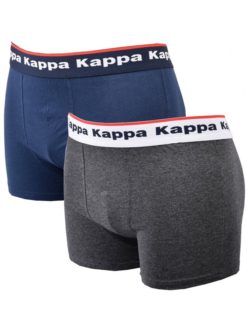 Boxer homme KAPPA - Pack de 2 Gris Bleu - Kiabi