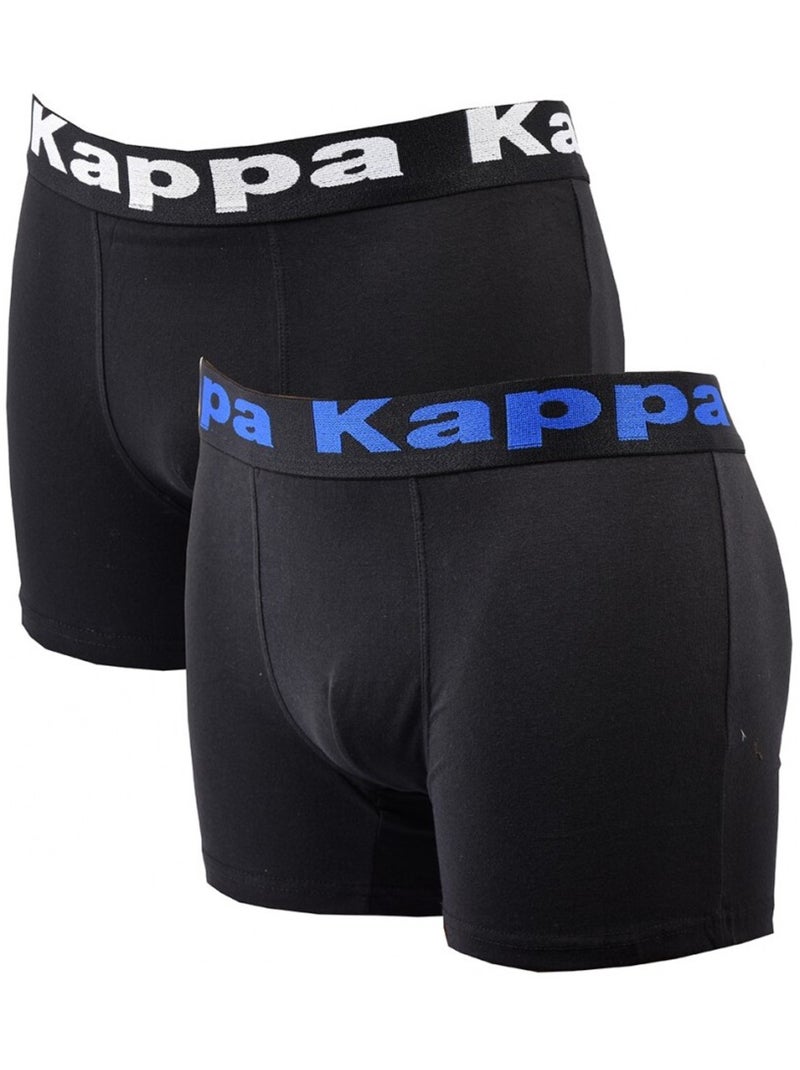 Boxer homme KAPPA - Pack de 2 Noir Bleu Blanc - Kiabi