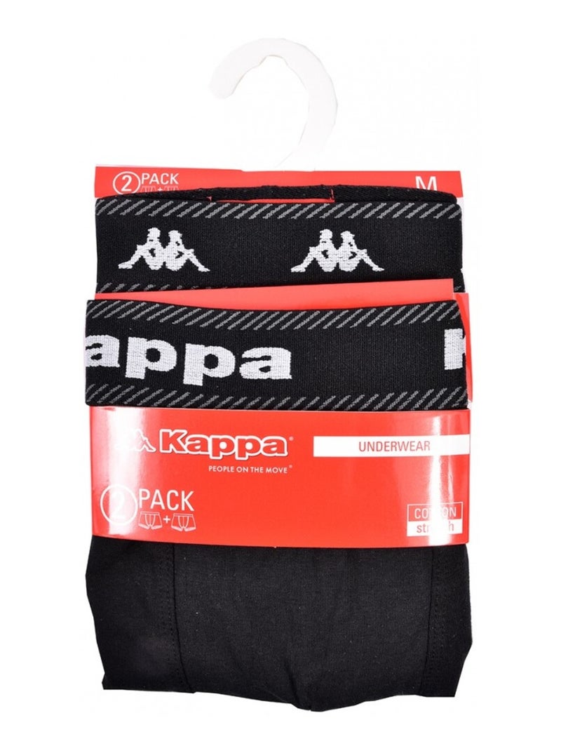 Boxer homme KAPPA - Pack de 2 Noir Gris - Kiabi