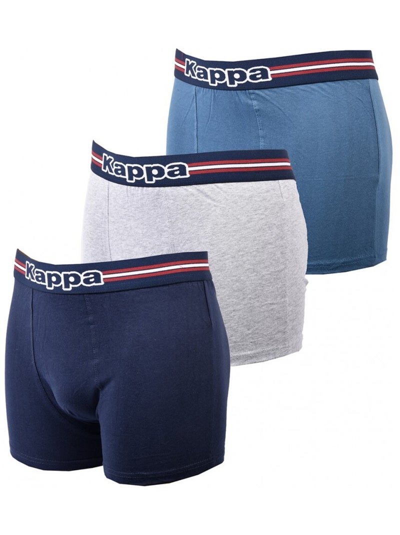 Boxer homme KAPPA - Pack de 3 Bleu Gris Bleu - Kiabi