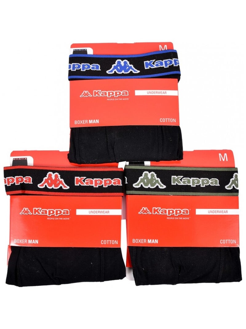 Boxer homme KAPPA - Pack de 3 Noir - Kiabi