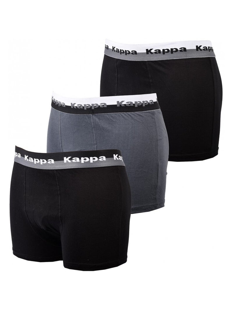 Boxer homme KAPPA - Pack de 3 Noir Gris - Kiabi
